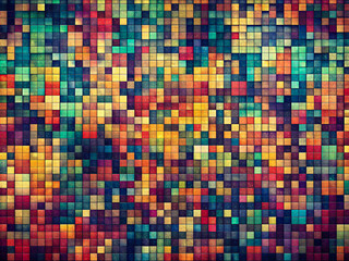 Fototapeta premium Geometric abstract multicolored small pixel squares pattern