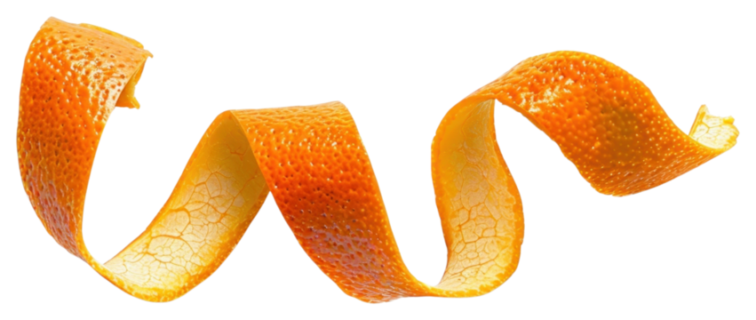 PNG Vibrant orange peel curl