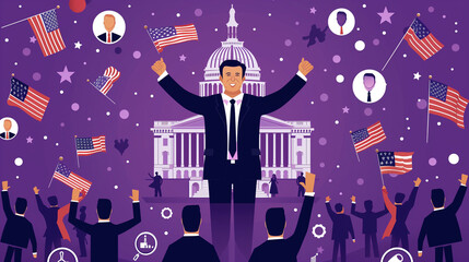 Illustrated Political Campaign: Presidential Speeches and Patriotism