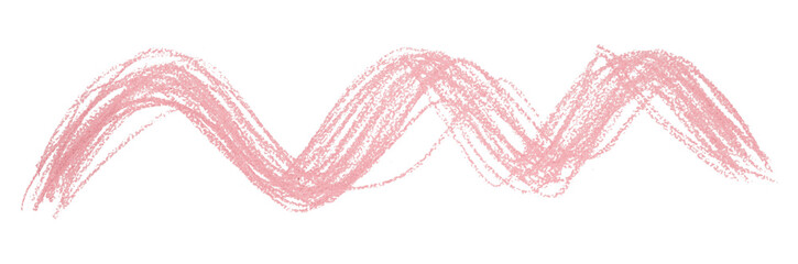Pink pencil strokes isolated on transparent background.