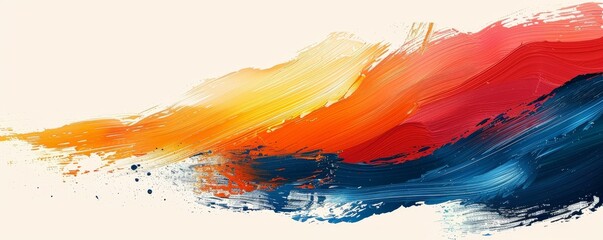 Minimalist abstract brush strokes flat design, side view, artistic theme, cartoon drawing, Triadic Color Scheme.,