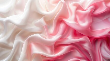 Fototapeta premium Soft, Draped Pink and White Silk Fabric