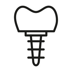 Dental implants Symbol mark in filled style