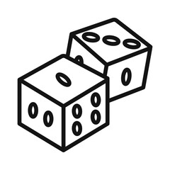 Dice games Symbol mark in filled style