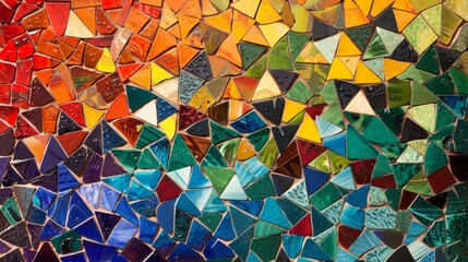 A captivating image depicting an intricate collection of colorful, geometric shapes arranged in a complex, visually stunning pattern.