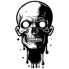 Black blood isolated hand drawn line illustration, transparent background