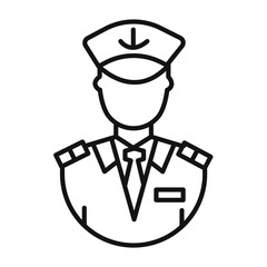 Male chief officer Symbol mark in filled style