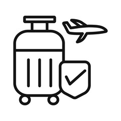 Travel insurance Symbol mark in filled style