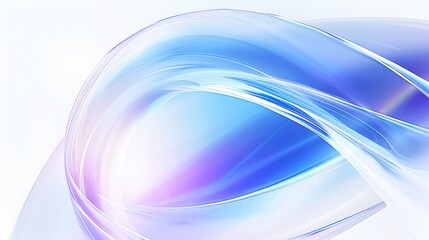 Abstract blue and white background with curved lines and a light effect creating a glass texture. A light purple gradient flows with shapes leaving white space in the center of the composition