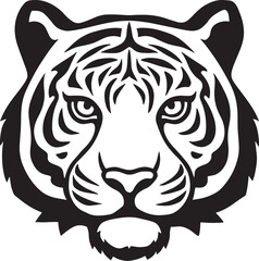 Angry tiger roaring vector art, isolated in white background, vector illustration. 