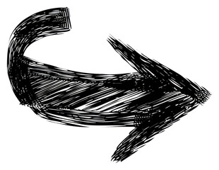 PNG A simple line of curved direction arrow sign drawing symbol art.