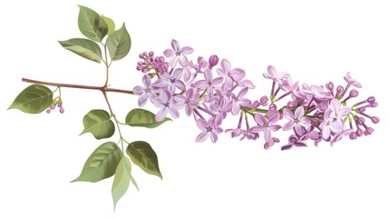 Sample text on lilac flower branch