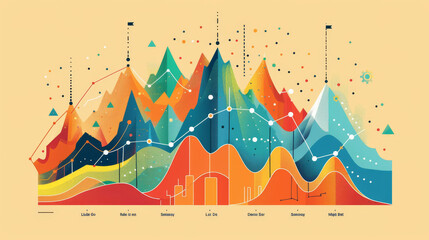 A vector infographic for business analytics, clear and concise icons, data visualization elements