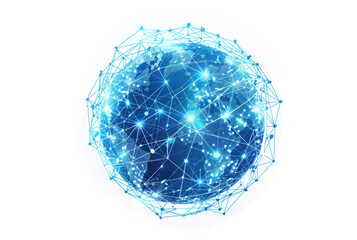 Glowing Digital World Network Illustration