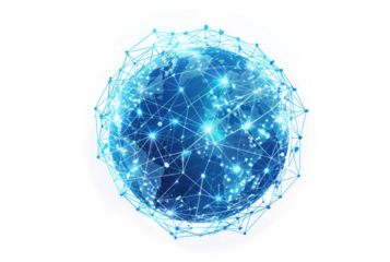 Glowing Digital World Network Illustration