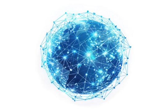 Glowing Digital World Network Illustration
