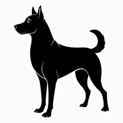black dog vector file and  Silhouette
