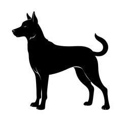 black dog vector file and  Silhouette