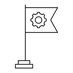 tradesperson union bunting outline concept, labour community flag vector icon design, Labor Day Symbol, 1st of May Sign,  International Workersstock illustration