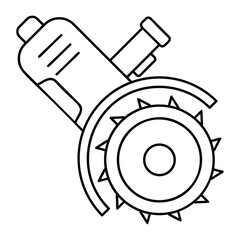 Angle grinder outline concept, Metal Fabricator Cutting Power Tool vector icon design, Labor Day Symbol, 1st of May Sign,  International Workersstock illustration