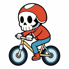 skull ride bike white background