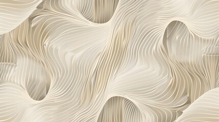 Fototapeta premium Ethereal Waves of Neutral Elegance - Abstract Fluid Digital Artwork