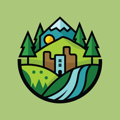 environment logo illustration on solid background