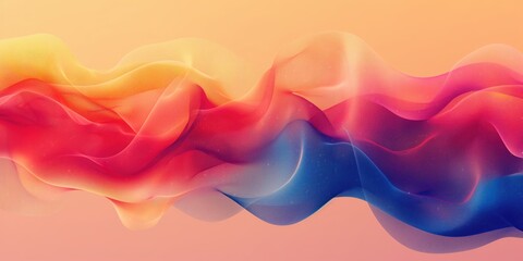 Fototapeta premium Soft abstract waves in pastel yellow, pink, and purple, conveying calmness. Suitable for serene themes or as a backdrop for text.