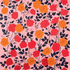 Seamless pattern with flowers and leaves. Floral pattern for wallpaper or fabric