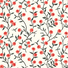 Seamless pattern with flowers and leaves. Floral pattern for wallpaper or fabric