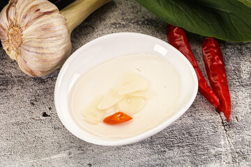 Vietnamese spicy vinegar with garlic