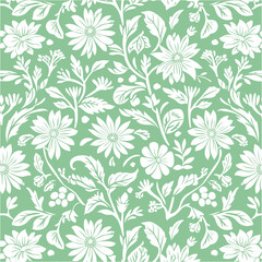 Seamless pattern with flowers and leaves. Floral pattern for wallpaper or fabric