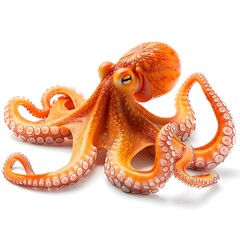 Realistic Octopus on White Background
