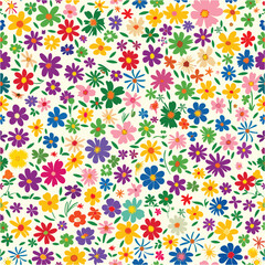 Seamless pattern with flowers and leaves. Floral pattern for wallpaper or fabric