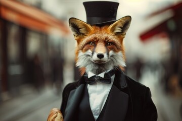 A debonair fox enjoys a leisurely walk through the City of Light, baguette in hand. The epitome of elegance and whimsy.