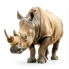 Obraz premium White Rhinoceros on White Background