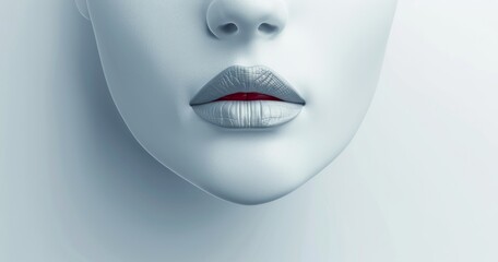 3D Adult Woman Female lips and nose