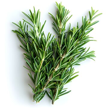 Rosemary herb spice on white background