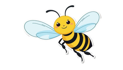 Fototapeta premium Charming Cartoon Bee Illustration in Flat Style