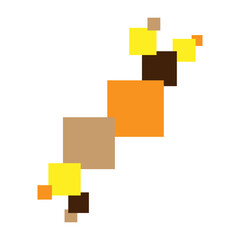 Geometric shape composed of squares of varying sizes. Decorative element for advertising layout, logo, poster, blank and design projects. Set of shades Buckthorn Brown.