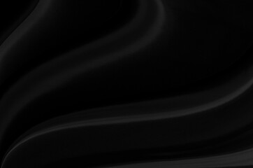 Black gray satin dark fabric texture luxurious shiny that is abstract silk cloth background with patterns soft waves blur beautiful.