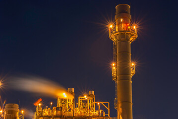 Power plant energy industry and refinery in the twilight background.