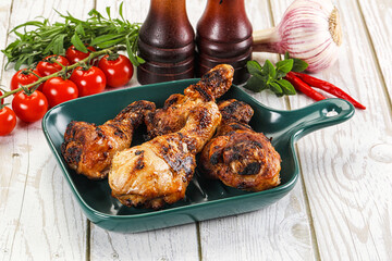 Hot and tasty chicken drumstick barbecue