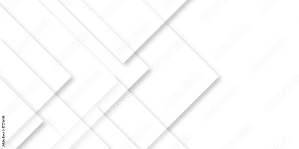 Poster Abstract white background with diamond and triangle shapes layered in modern abstract pattern design.Grey white abstract square background geometry shine and layer element vector for presentation.	