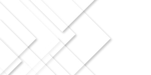 Fototapeta premium Abstract white background with diamond and triangle shapes layered in modern abstract pattern design.Grey white abstract square background geometry shine and layer element vector for presentation. 