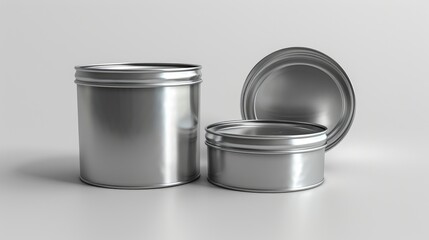 Pair of empty food tins Design prototype for different screen sizes