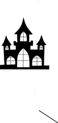 Fototapeta premium Haunted house silhouette vector