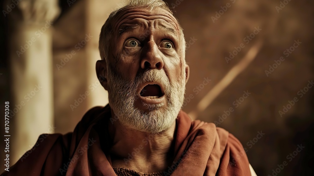 Wall mural Old man shocked