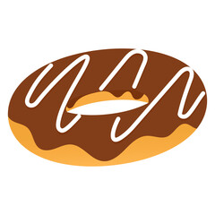 donut with chocolate glaze illustration 