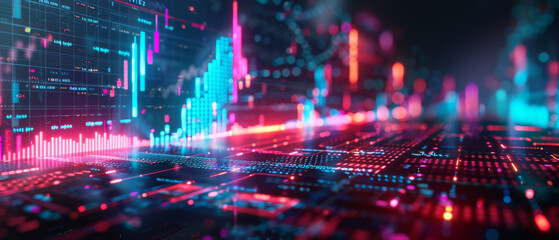 Obraz premium Abstract background for futuristic technology data analytics, featuring light and dark contrast.